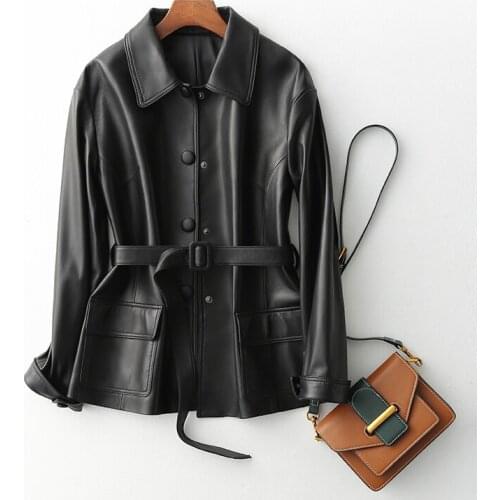 2020 Genuine Jacket Women Korean Sheepskin Coat Spring Autumn Womens Real Leather Jackets Chaqueta Mujer 6208 KJ3560