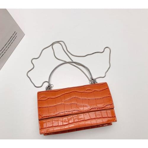 2021 Summer Casual Trend Solid Color Handbags For Women High Quality Pu Leather Shoulder Bag Designer Chain Female Crossbody Bag