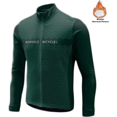 Morvelo Winter Thermal Fleece Cycling Jersey long sleeve Ropa ciclismo hombre Bicycle Wear Bike Clothing maillot Ciclismo tops