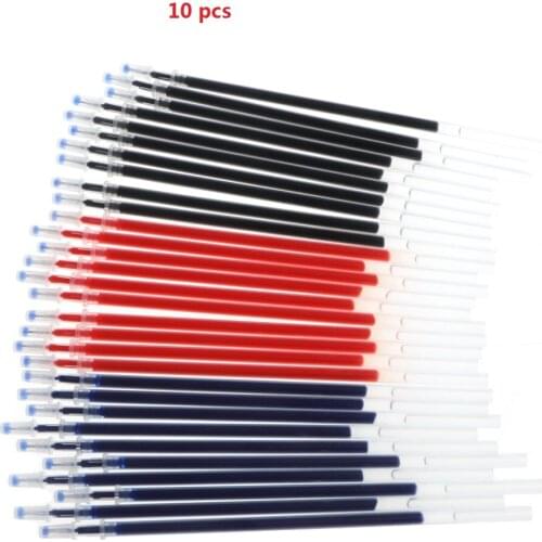 10Pcs 0.38mm Gel Ink Ballpoint Pen Refill Black Blue Red Stationery Supply