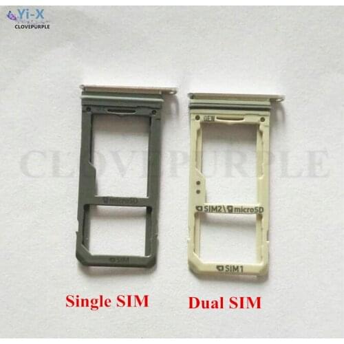 10PCS/Lot Dual/Single SIM Card Slot SD Card Tray Holder Adapter for Samsung Galaxy S8 G950 S8 Plus G955 Repair Parts