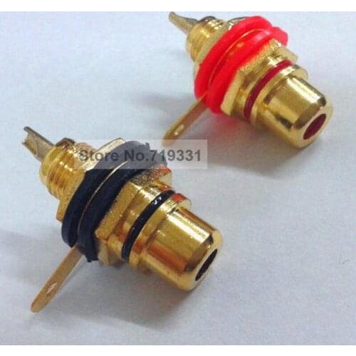 100 pcs Gold plated RCA Mount Chassis Socket Jack Panel