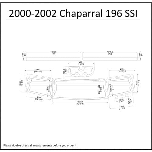 2000-2002 Chaparral 196 SSI Swim Platform Pad 1/4" 6mm Boat EVA Teak Decking