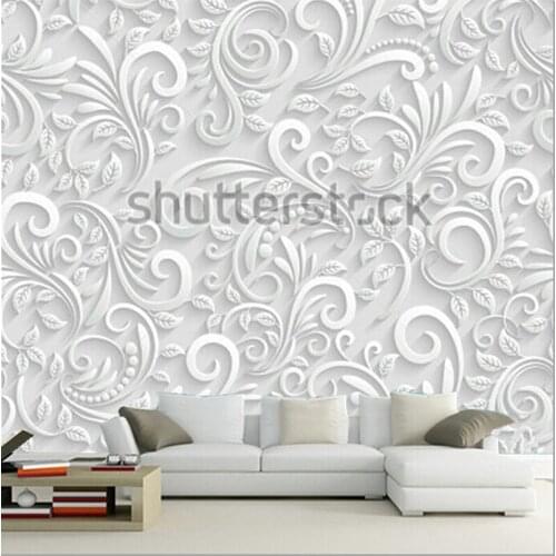 The custom 3D murals,Elegant white pattern papel de parede,living room sofa TV wall bedroom wall paper