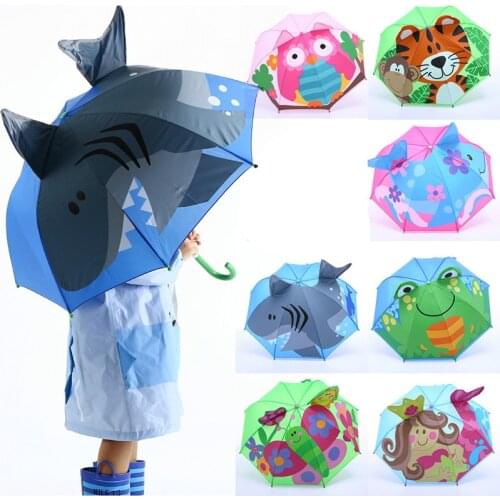 3D cartoon children outdoor umbrella parasol sun protection UV protection windproof folding umbrella windproof