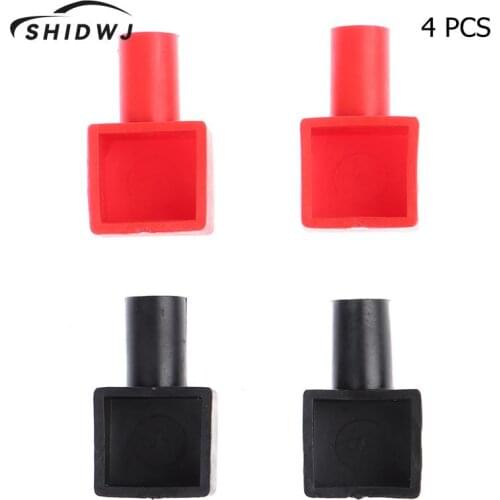 4pcs/set Universal Square Motorcycle Car Battery Terminals Rubber Covers
