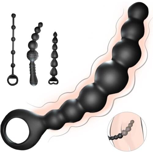 4 Style Silicone Butt Plug Anal Beads Ball Female Vagina Masturbator Dildo Prostate Massager Anal Dilator Sex Toys for Couples