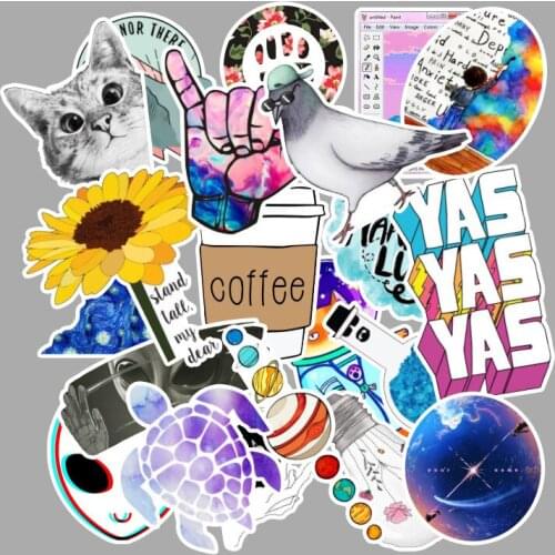 50 Pcs/lot Fresh Style Funny Anime Graffiti Wall Stickers Suitcase Diary Album Scrapbooking Decoration Sticker Kawaii Decals