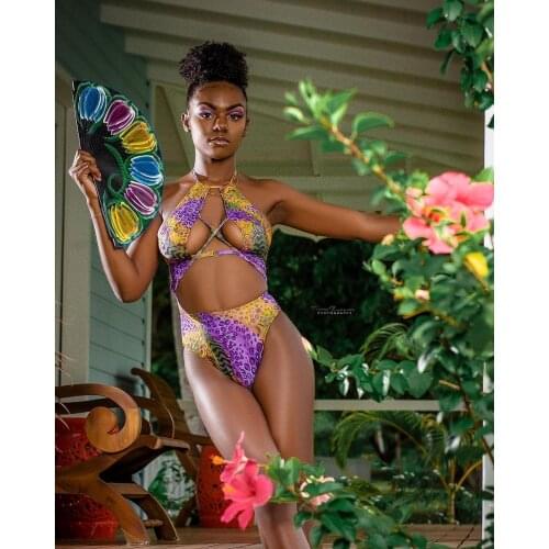 Leopard Print Bikinis 2021 Mujer High Neck Swimsuit Female biquinis Bandage Cross Bikini Set Push Up Swimwear Women Bathing Suit