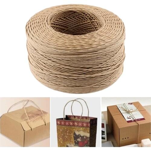 650m Raffia Paper Yarn Natural Recyclable Twine String for Gift Wrapping Festival Decoration Box Packing Weaving Crocheting
