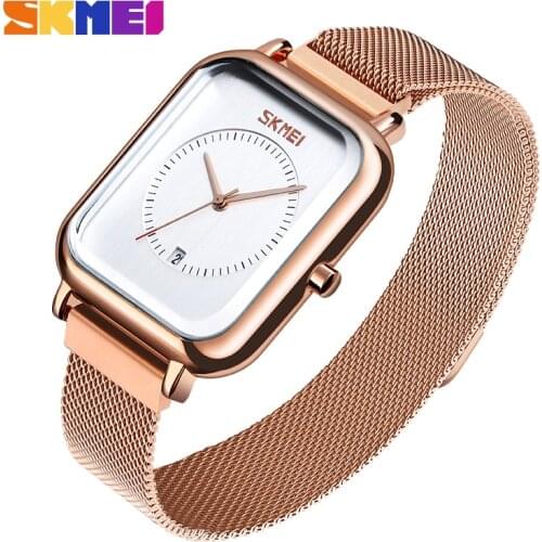 SKMEI Women Watches Gold Quartz Watch Casual Fashion Dress Bracelet Date Waterproof Wrist Watch For Girl Reloj Mujer 2021 New