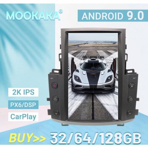 Tesla Screen Carplay 4+128G For Lexus LX570 2007-2013 2014 2015 Android Player GPS Unit Auto Audio Stereo Radio Recorder Map IPS