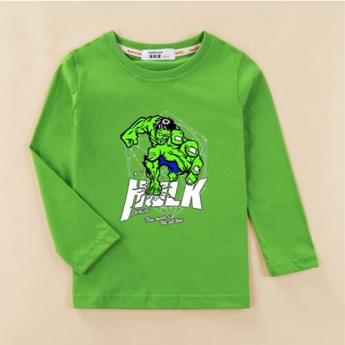 Hero anime Long Sleeve T-shirt Boy Cartoon Print Clothing Spring Autumn Cotton Casual Tops Baby Boys Home Tees Kids Clothes