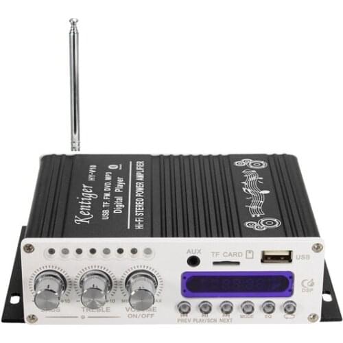 HY-V10 Mini bluetooth Hi-Fi Stereo Amplifier Bass Booster MP4 12V for Car Motorcycle