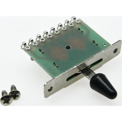 KAISH Chrome 5 Way Guitar Pickup Level Switch for ST Black Tip