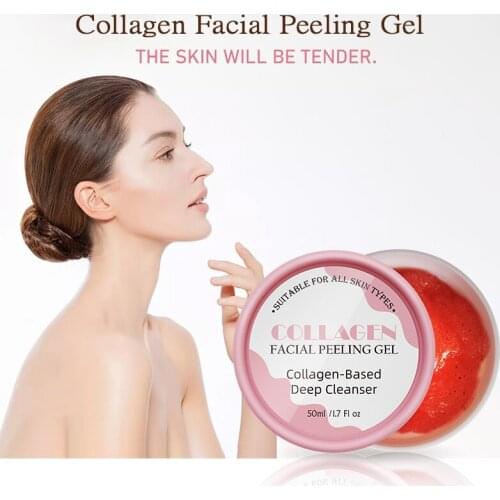 50G Collagen Deep Cleansing Exfoliator Facial Peeling Gel Moisturizing Brighten And Soften Face Scrub Clean Pores Face Care