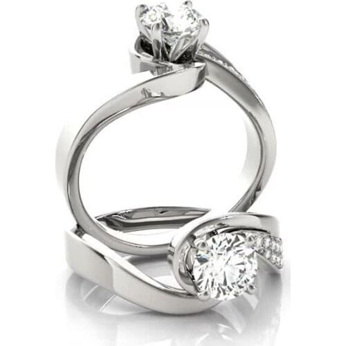 Classic Ring Sets For Women 1 CT Round Cut 925 Sterling Silver Engagement Wedding Jewelry