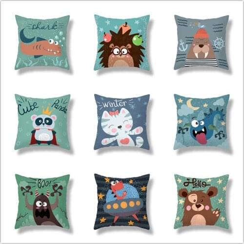 Contracted Animals Colorful Cushion Cover Throw Pillow Case for Home Chair Sofa Decoration Square Pillowcases