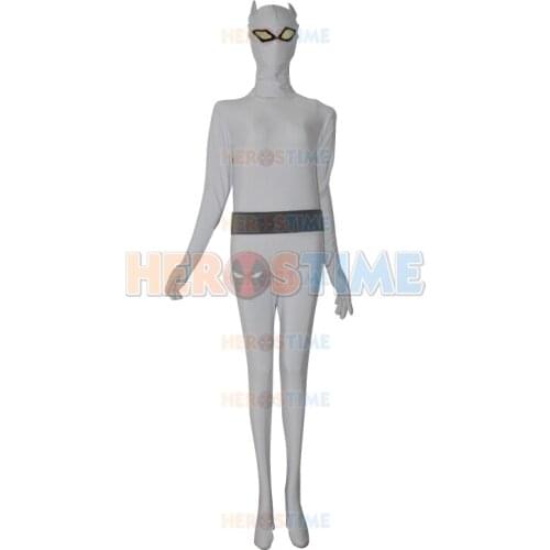 White & Grey Spandex Custom Aliens Avatar Superhero Costume the most popular halloween cosplay zentai suit free shipping