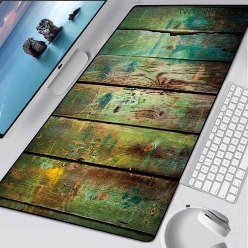 XXL Wood Grain Laptop Gaming Anti-slip Large Size Locking Edge Speed Mousepad Big Rubber Gamer Mouse Pad Keyboard Mat 900x400mm