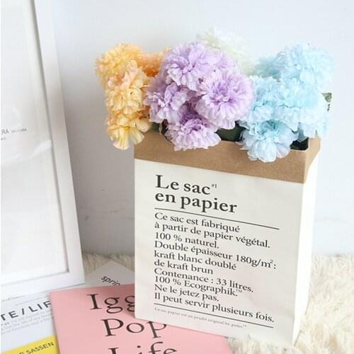 Kraft Paper Bags Living Room Mini Storage Paper Box Double Thicken Nordic Style Home Decor Vase MotherS Day Floweres Gift Bag