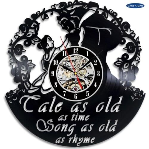 Beauty and the Best Creative Vinyl Wall Clock "Tale as Old as Time,relogio de parede relogio parede wall clocks wall clock
