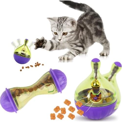 Creative Pet Cat Food Feeding Treat Ball Toy Tumbler Kitty Puppy Food Leakage Toy Ball Dog Cat IQ Play Game Feeding Ball Bowl