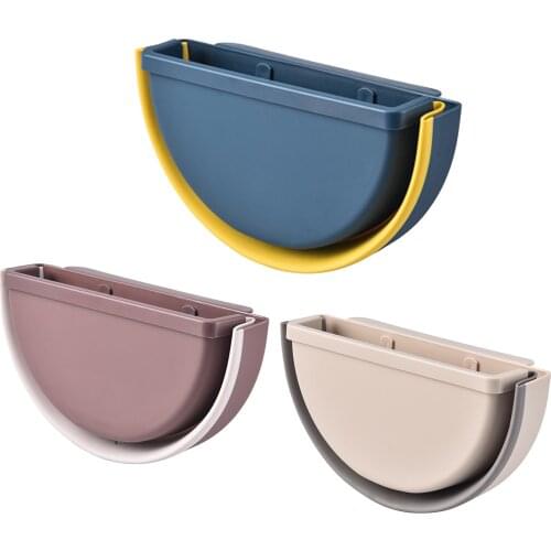 Kitchen Hanging Trash Can Folding Wall Mounted Hanging Garbage Can Waste Bin for Kitchen Bathroom