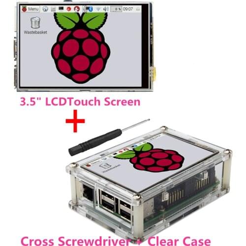 Best Price Original 3.5" LCD TFT Touch Screen Display for Raspberry Pi 2 / Raspberry Pi 3 Model B Board + Acrylic Case +Stylus