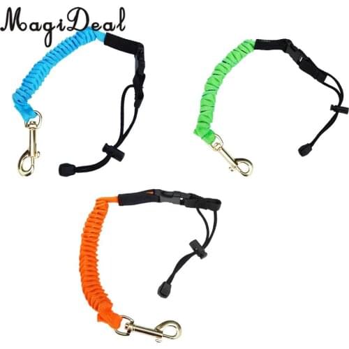 MagiDeal Extendable Paddle Leash Fishing Rod Leash Safety Cord Tether Metal Hook For Kayak Canoe Boat