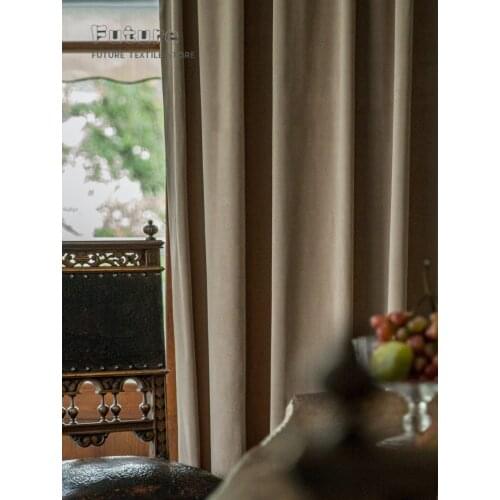 2021 New American Light Luxury Retro Solid Color Herringbone Pattern Velvet Curtains Living Room Bedroom Not Inverted Flannel