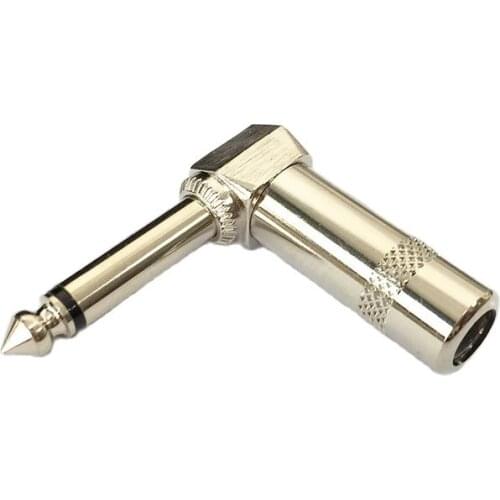 6.35mm male right angle connector mono solding plug 90-degree