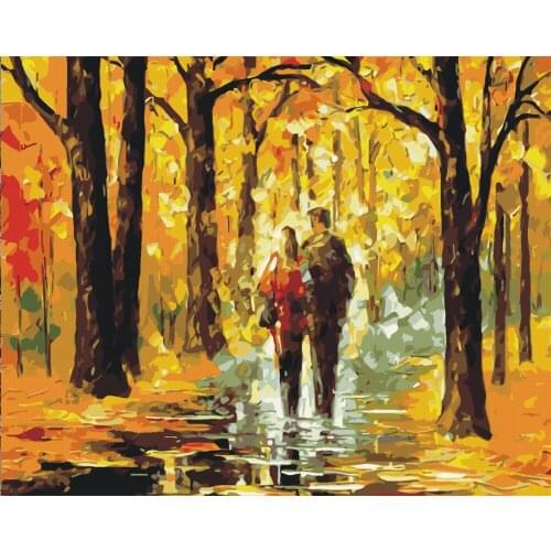 Ophidian Love Pictures By Numbers Landscape Paint Canvas Coloring Oil Painting City Handpainted Home Decoration