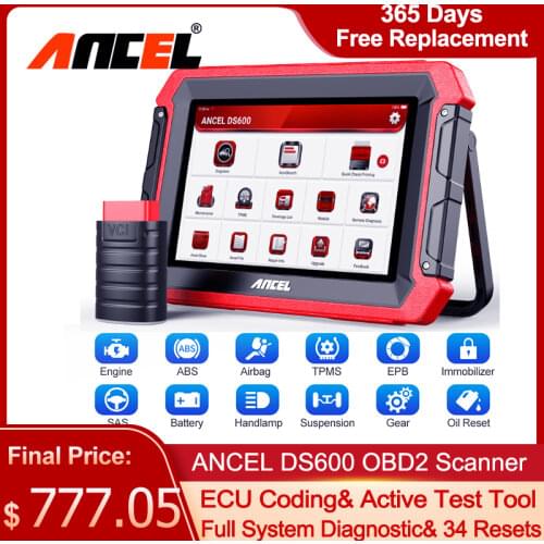 ANCEL DS600 OBD2 Professional Scanner Diagnostic Tools All System ECU Coding Active Test Oil TPMS EPB Reset Automotive Scanner