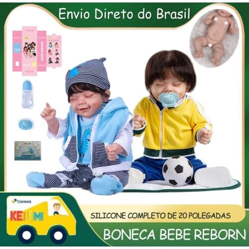 49CM Realistic Full Silicone Reborn Bonecas Rooted Fiber Hair Fast Delivery Alive Reborn Baby Doll For Collection Toy