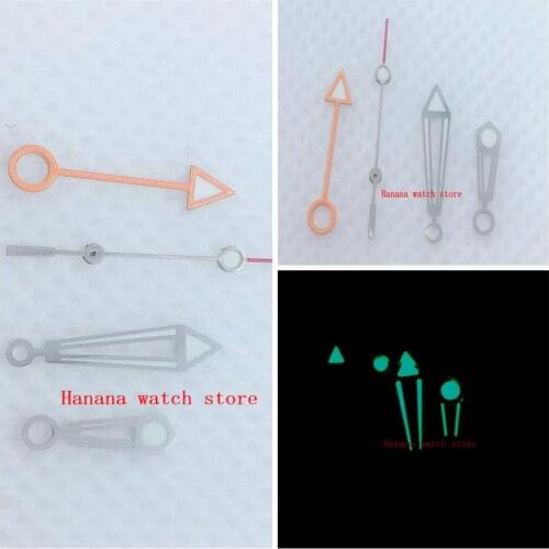 Silver GMT watch hands green luminous hands fit Miyota 8205 8215 821A Mingzhu DG 2813 3804 Sea gull 1612 movement