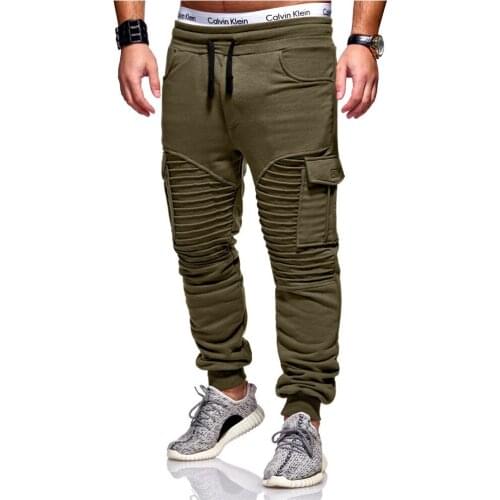 2021 Joggers Sweat Pants Casual Trousers Apparel Autumn Winter New Mens Pleated Fitness Pants Many Multi-pocket Casual Pants