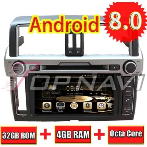 Topnavi 8'' Octa Core Android 8.0 Car Video Player Auto Audio DVD for TOYOTA PRADO/LC150 2014- GPS Navigation Radio Multimedia