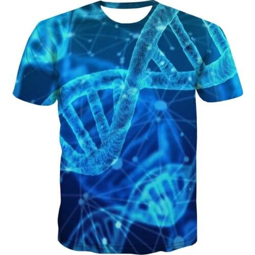 UNEY Science Shirt US Size Graphic T Shirt Novelty DNA Print Tshirt Men/Woman Short sleeve Round neck Tops La Tees