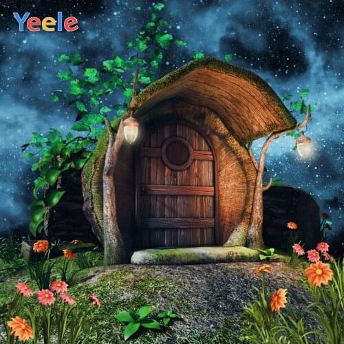 Dreamy Forest Wood House Starry Sky Scene Backdrop Photography Backdrops Vinyl Photographic Background For Photo Studio Shoot