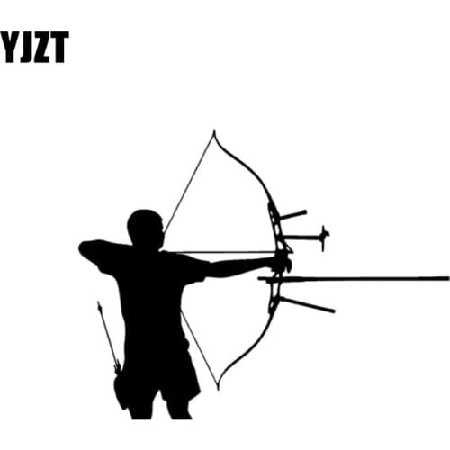 YJZT 15.2CM*12CM MODERN ARCHER ARROW VINYL DECAL CAR STICKER Black Silver C10-02279