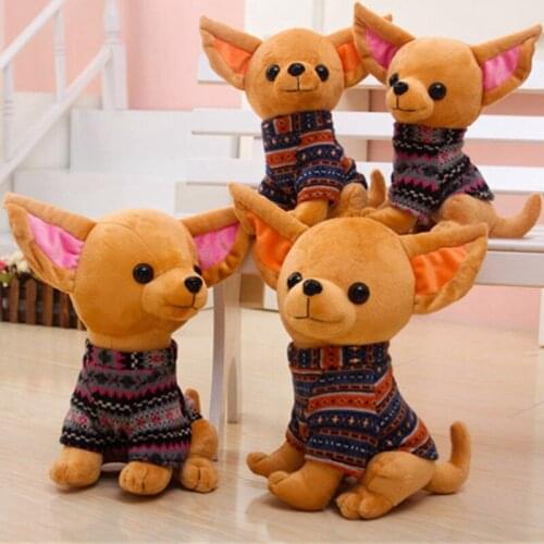 1PC 32cm Cute Stuffed Dog Plush Toy Kawaii Chihuahua Puppy Kids Toy Simulation Animal Doll Creative Girl Children Birthday Gift