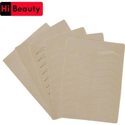 10PCS Rubber Practice Skin Fake False Eyebrows Blank Skin Pigment Free For Microblading Permanent Makeup Tattoo Training Learn