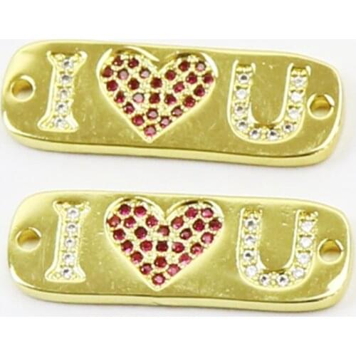 10 Pcs Tiny jewelry pendant I Love U Connector jewelry Gift fashion Jewelry pendant Gift 7399