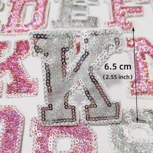 13/26 Pcs Sequins Letter Alphabet Patch For Clothes Iron On Garment Accessories Embroidered Applique Decoration Repair Patches
