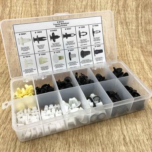 146 Pieces Auto Clips Bumper Door Trim Panel Rivets Front Dumper Fender Fastener Push Pin Clips Retainer Accessories for Toyota