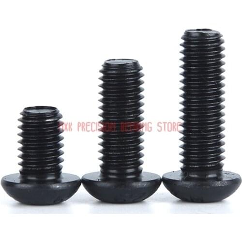 2021 Vis Tornillos Para Madera 12.9 Grade M6 M8 M10x8/10/12/16/20/25/30 Mm Series Black Hexagon Socket Head Screws Round Cup