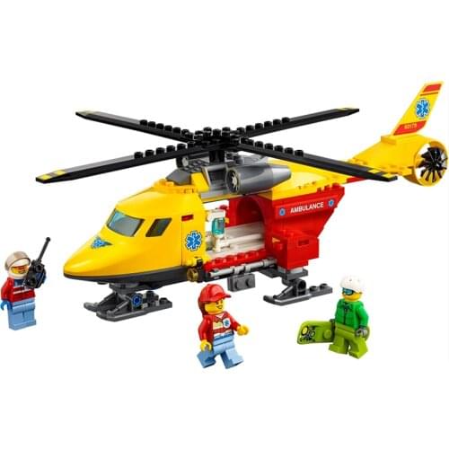 208pcs 10868 City Group Series Emergency Helicopter Puzzle 60179 Insert Childrens Toy Gifts