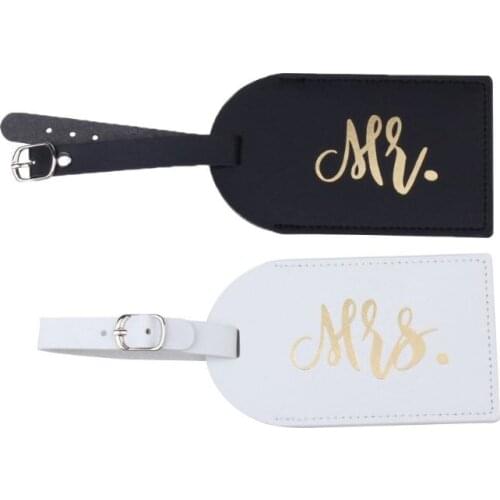 28GD Mr Mrs Luggage Tag Travel Suitcase Tags Name Phone Address Label Identifier Wedding Bridal Couples Gift