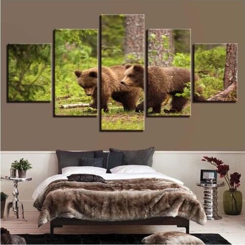 5 Pieces Diamond Painting Animal Bear Full Round Rhinestone Cross Stitch Kits Mosaic Embroidery Handmade Home DecorationZP-4450